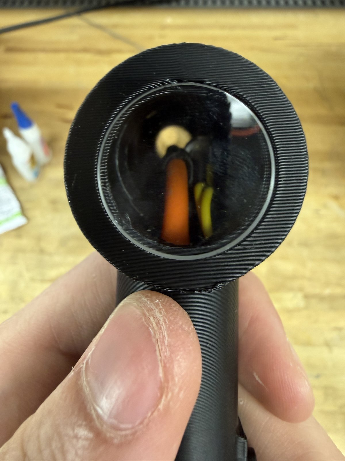View through the otoscope head